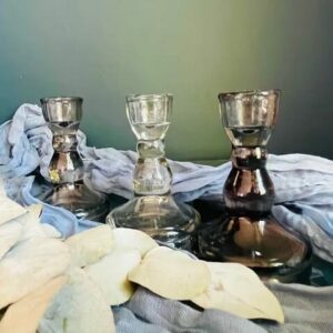 Lot de 3 bougeoirs en verre